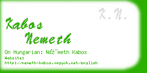 kabos nemeth business card